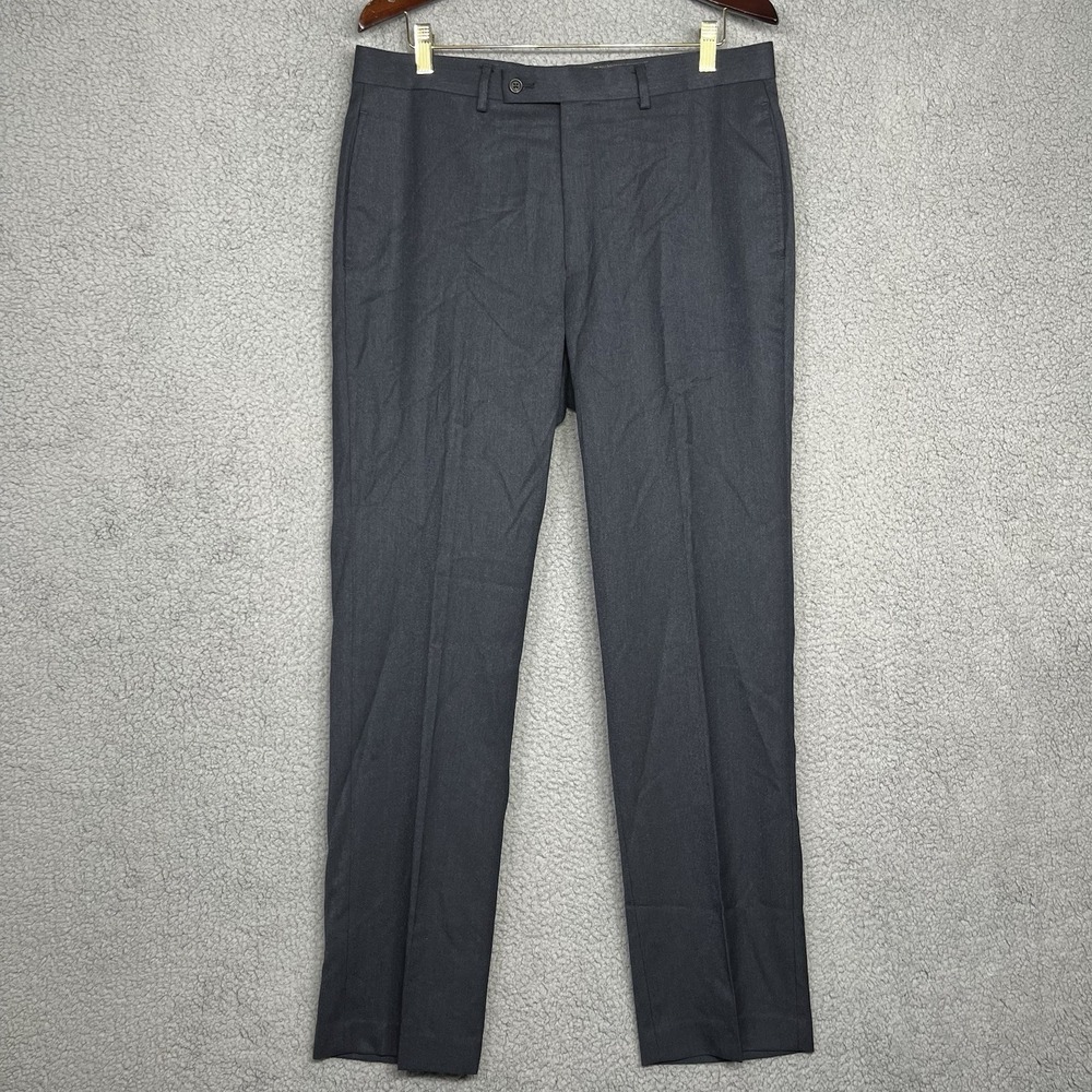 Ralph Lauren Mens Dress Pants 34x32 Blue Twill Mid Rise Straight